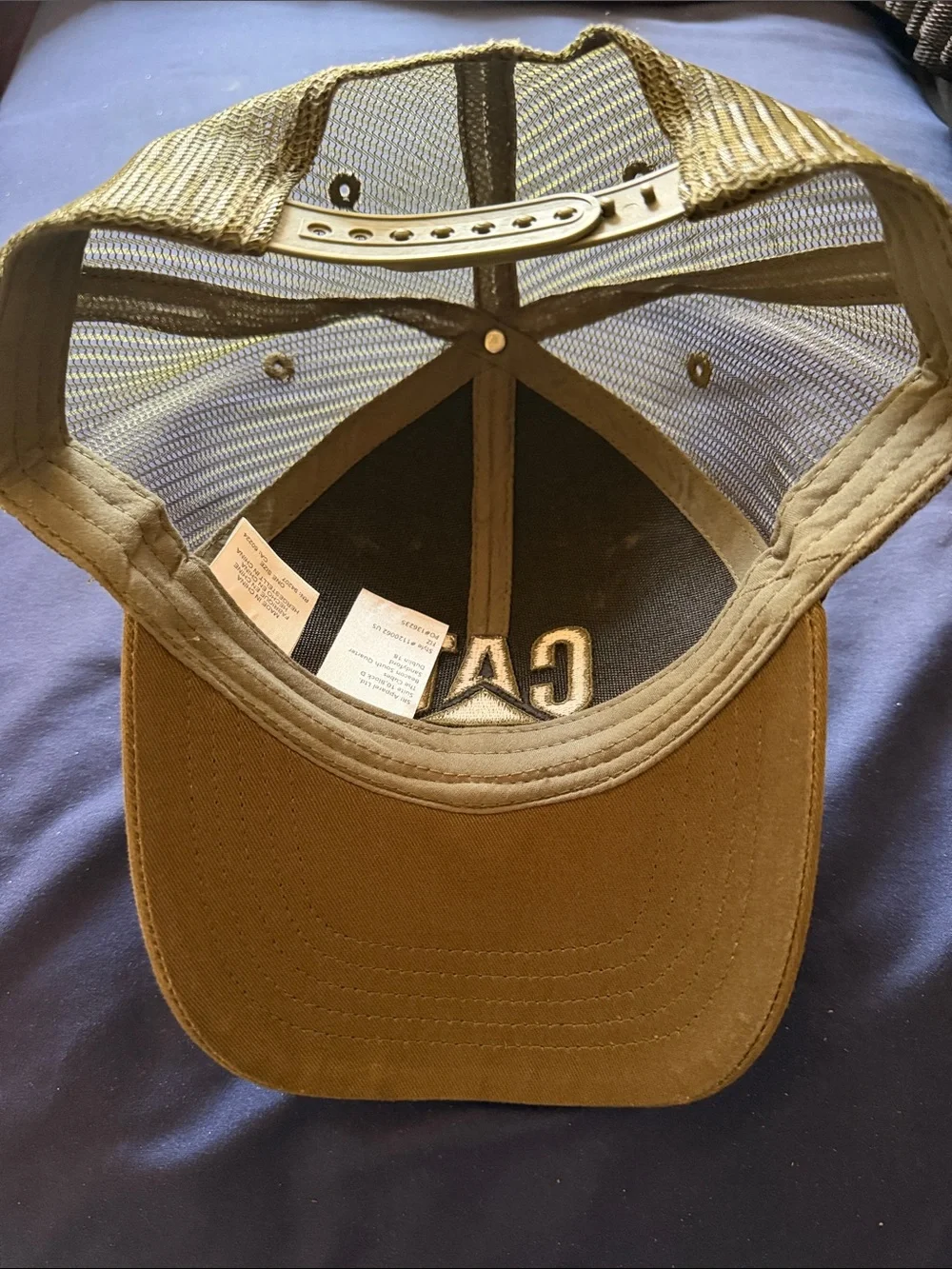 Caterpillar Mustard Yellow Mesh Back Trucker Hat